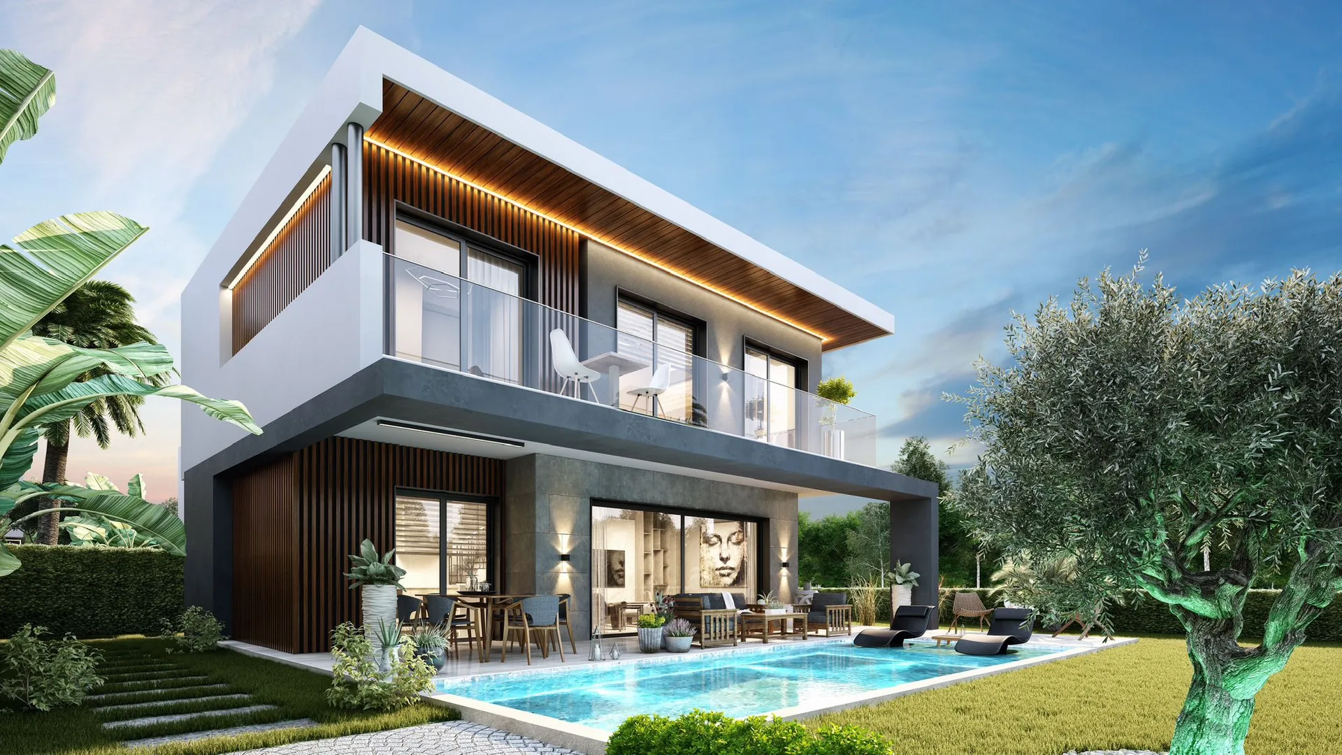 Kuşadası Güzelçamlı Mahallesi villa projesi, tasarım görseli