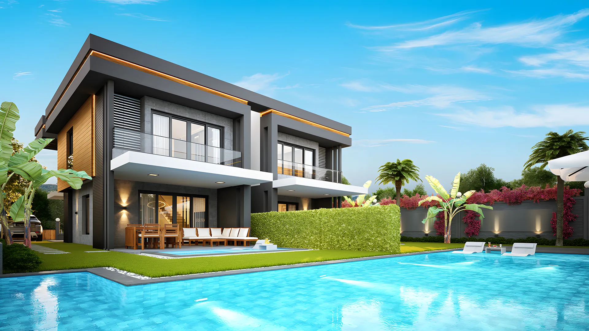 Kuşadası Karaova Mahallesi villa projesi, tasarım görseli